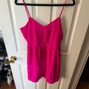 100% Silk Pink Spaghetti Strap Dress